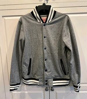 Brooklyn Cloth Vintage Trademark Baseball Jacket  Varsity Snap Striped Bomber XL